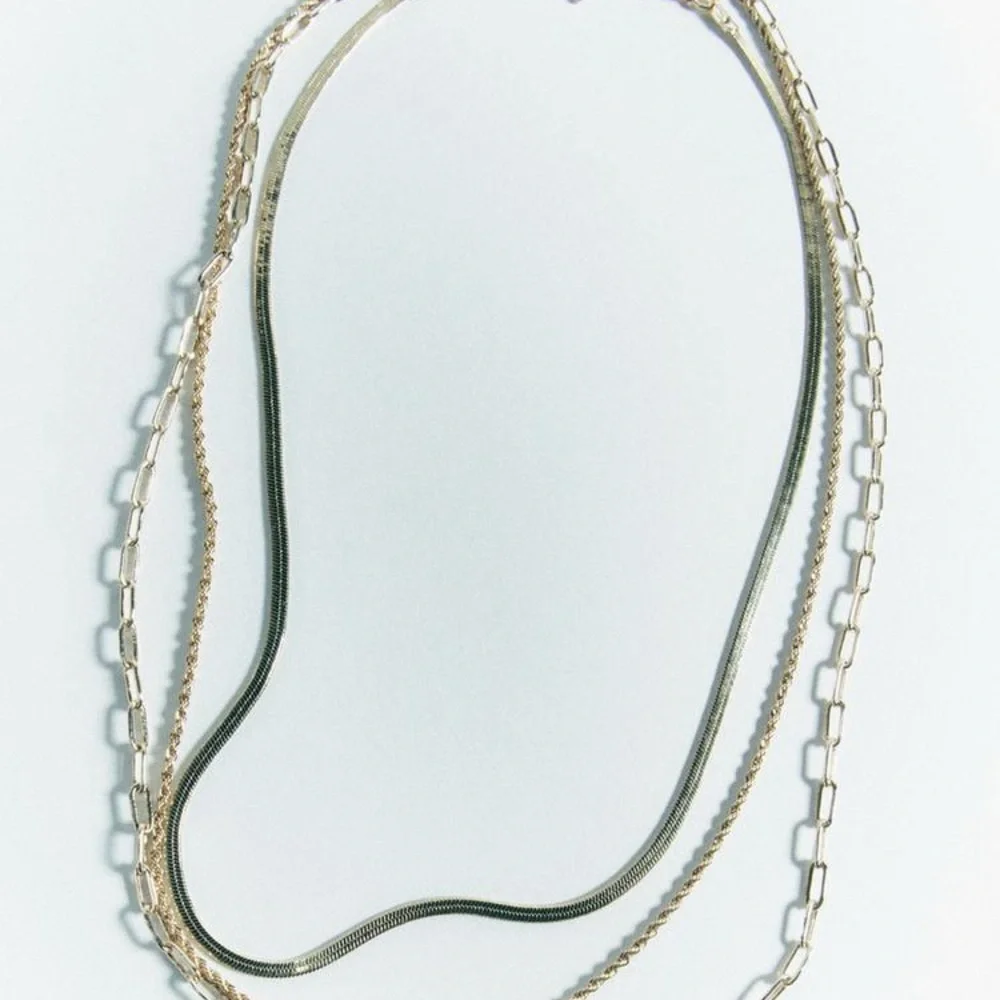 NWT 3 Pack Gold Tone Chain Necklace